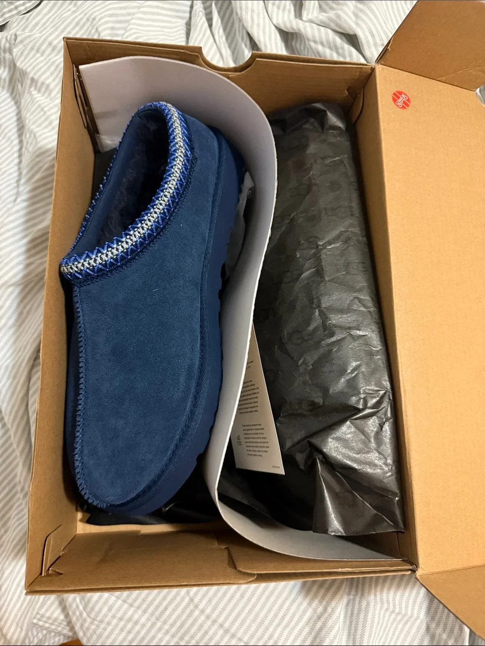 UGG Men's Navy Suede Slip-On Moccasin